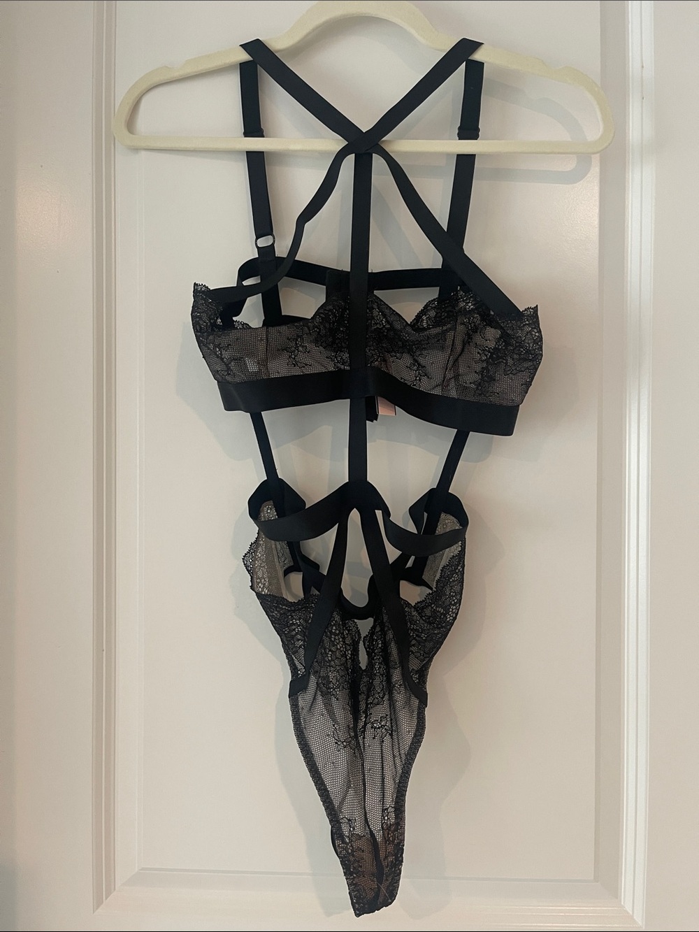 Victoria's Secret Black Strappy Lace Teddy